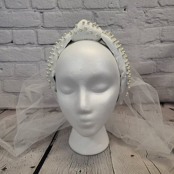 Lele Sadoughi Veil Imitation Pearl Satin Headband main image 9